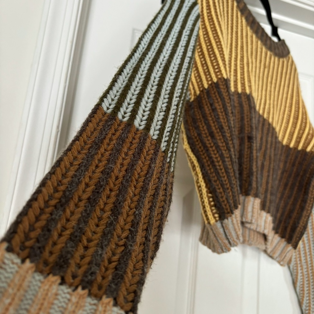 Anthropologie Moon River Ribbed Cropped Sweater Size XS